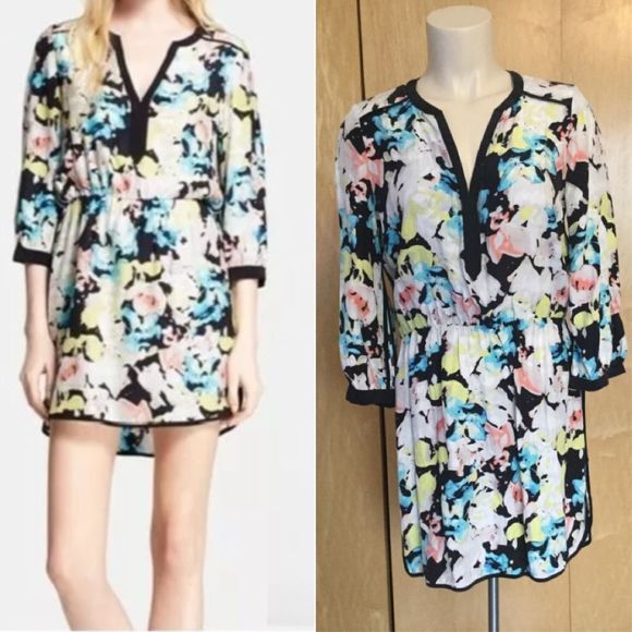 Parker Dresses & Skirts - Parker Silk Floral 3/4 Sleeve T-shirt Hem dress